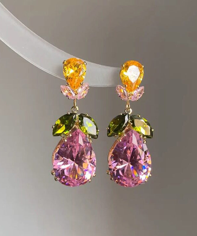 Ensemble Femme Collier et Boucles d'Oreilles Pendantes Style Floral 2