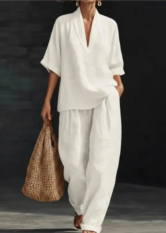 Ensemble Femme Deux Pièces Col en V Ample 0