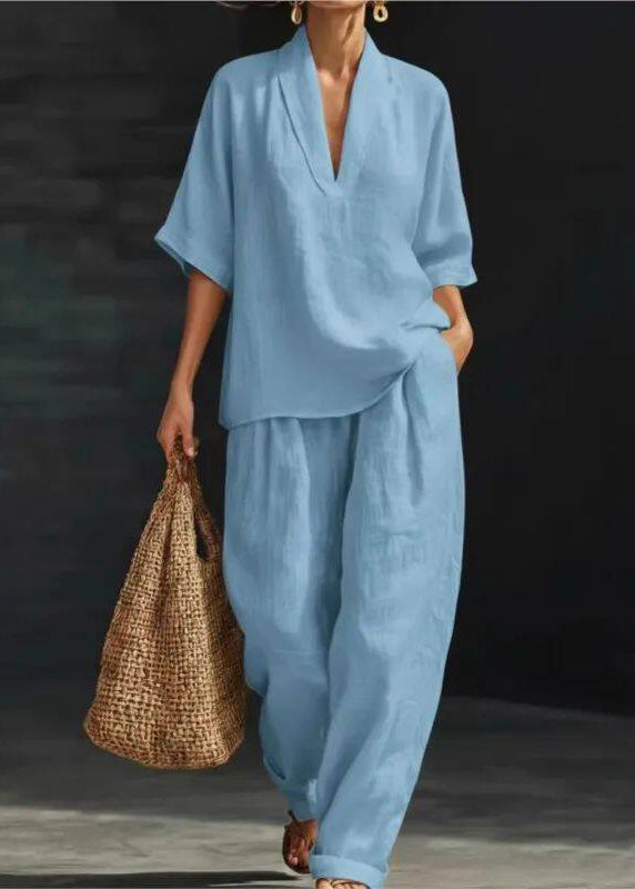 Ensemble Femme Deux Pièces Col en V Ample 2