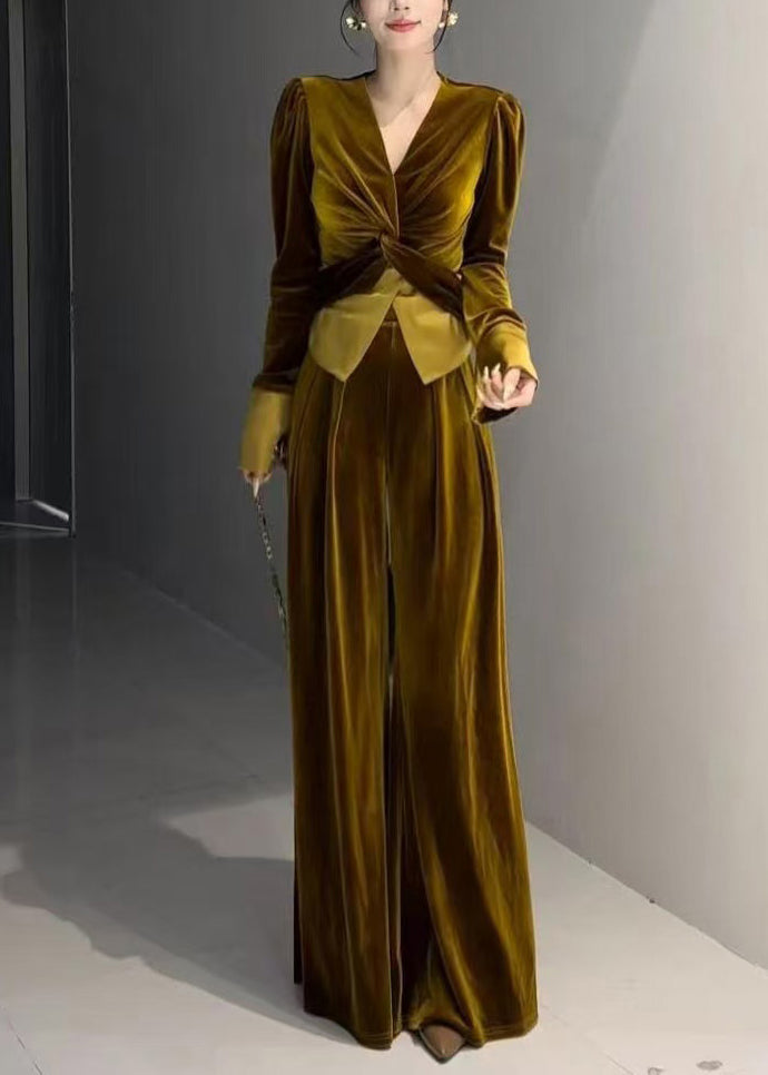 Ensemble Femme Deux Pièces Col en V Chic et Confortable 1
