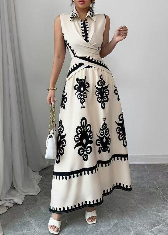 Ensemble Femme Deux Pièces Imprimé Asymétrique Sans Manches 1
