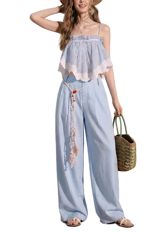 Ensemble Femme Deux Pièces Patchwork à Volants 0
