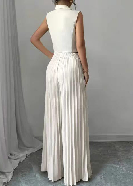 Ensemble Femme Deux Pièces Sans Manches Style Froissé 4
