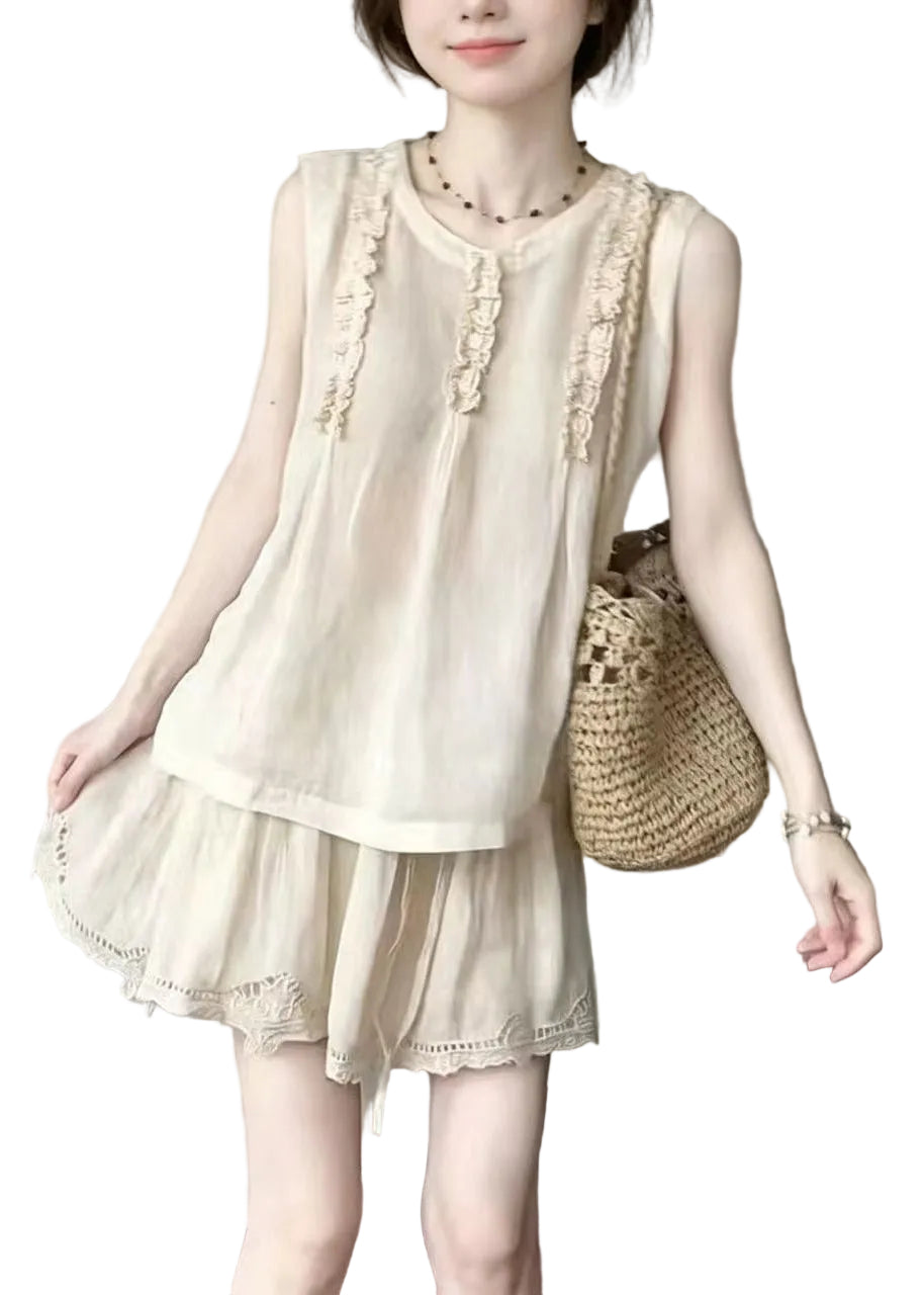 Ensemble Femme Deux Pièces Volants Style Vintage 0