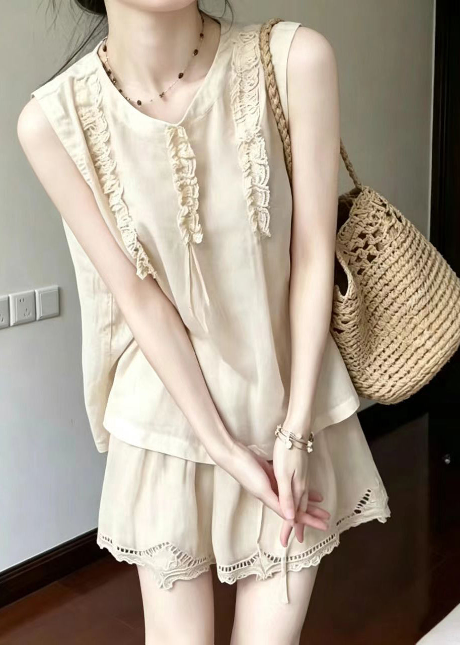 Ensemble Femme Deux Pièces Volants Style Vintage 3