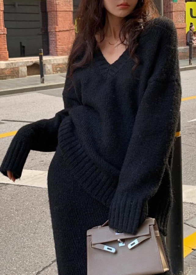 Ensemble Femme Pull Ample et Jupe Longue Chic 3