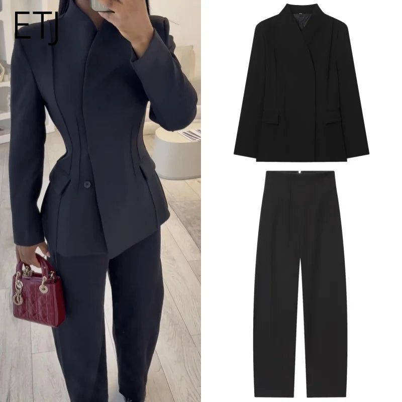 Ensemble Femme Veste de Costume et Pantalon Décontracté 0