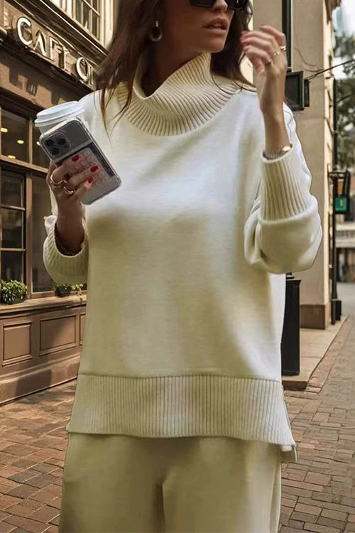 Ensemble Jogging Femme Col Montant et Pantalon Large Décontracté 2