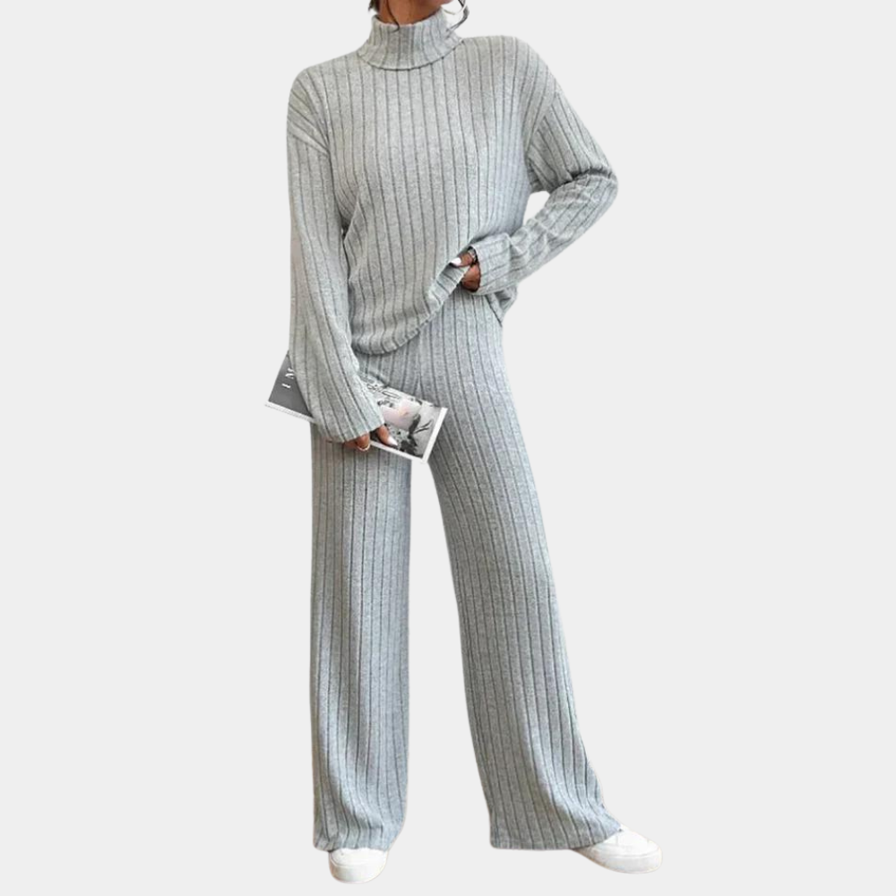 Ensemble Tailleur Femme Col Montant Chic 2 Pièces Moderne 2