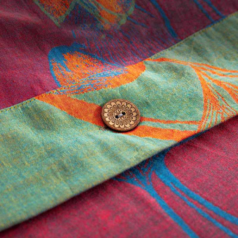 Ensemble de Housse de Couette 220x240 Imprimé Floral avec Drap et Taies d'Oreiller 5