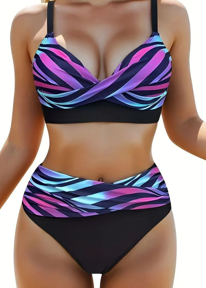 Ensemble de Maillots de Bain Femme à Rayures 2