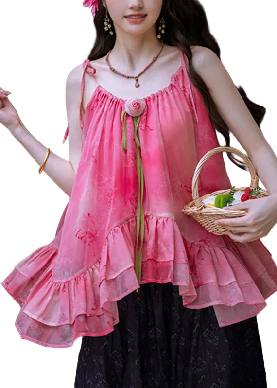 Ensemble deux pièces femme à volants style patchwork été 0