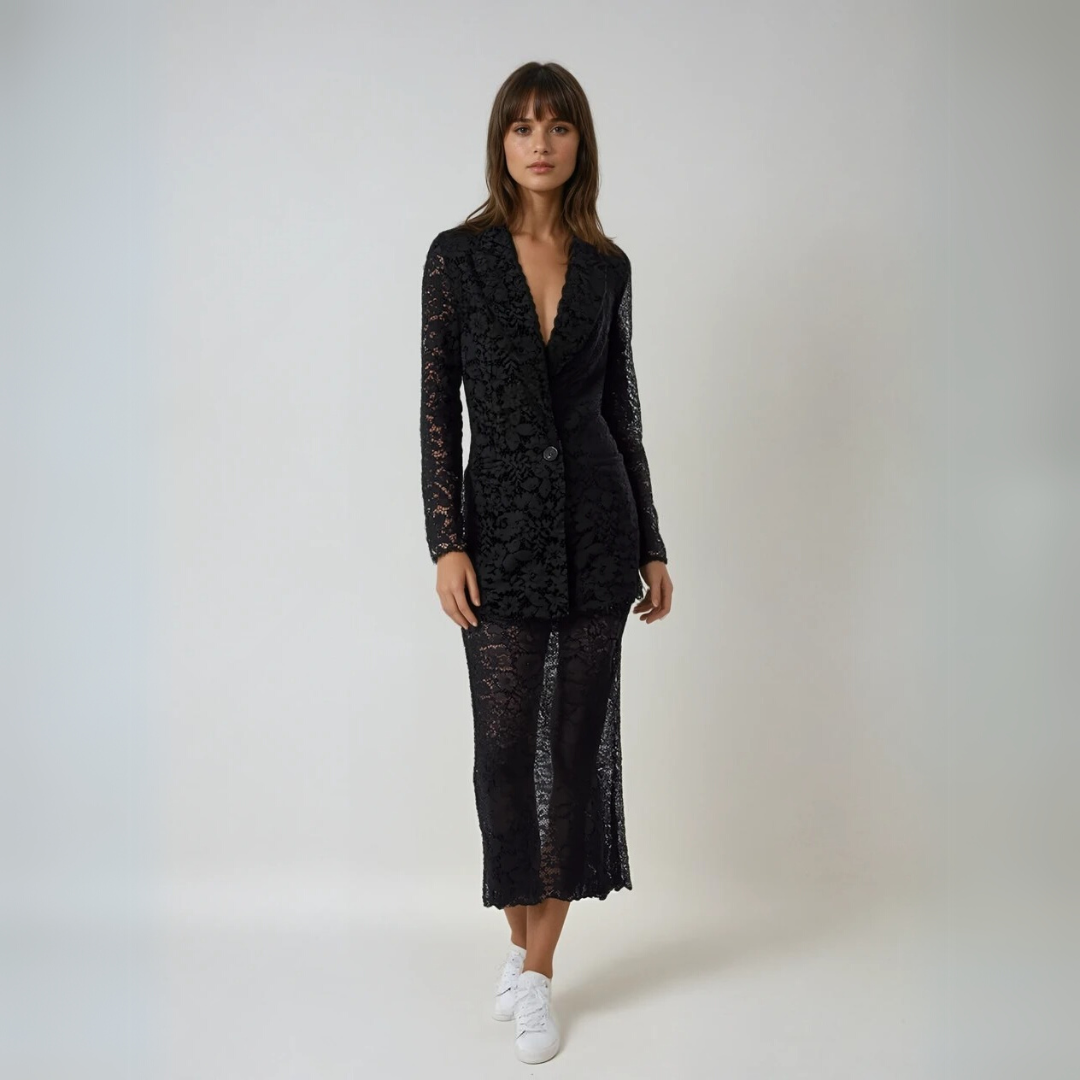Ensemble en Dentelle pour Femme - Blazer et Jupe Élégante 1
