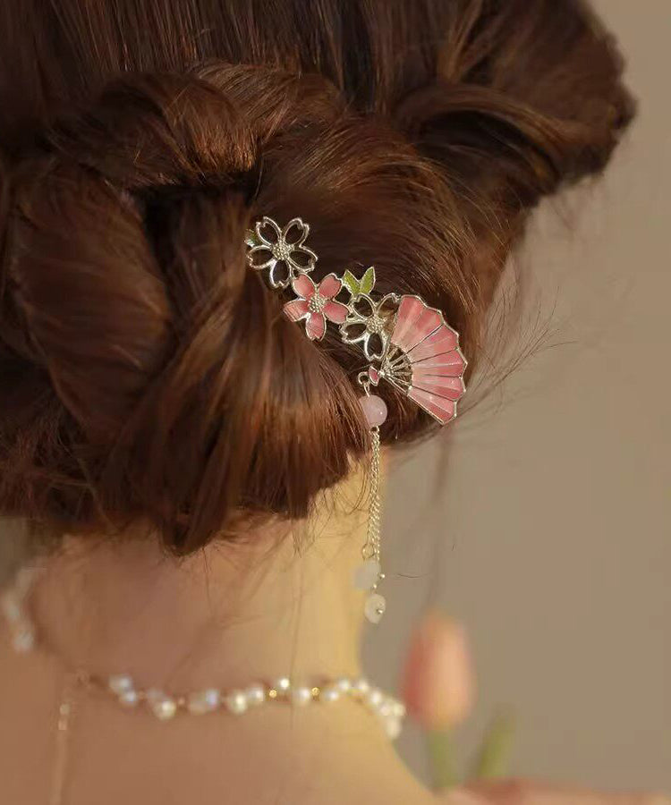 Épingle à cheveux femme style éventail floral délicat 3