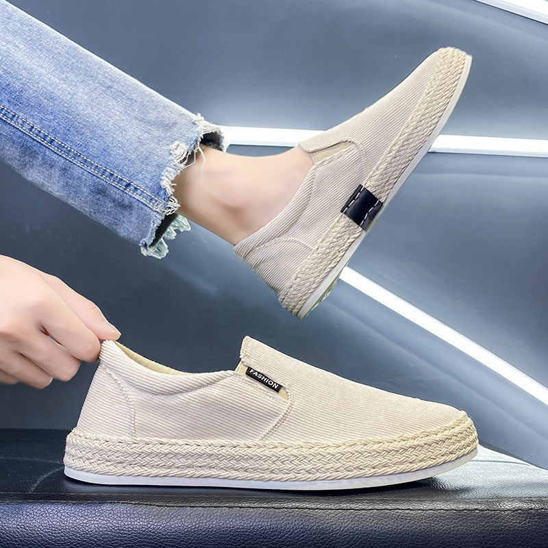 Espadrilles pour Hommes en Toile Respirante Noir et Blanc 2