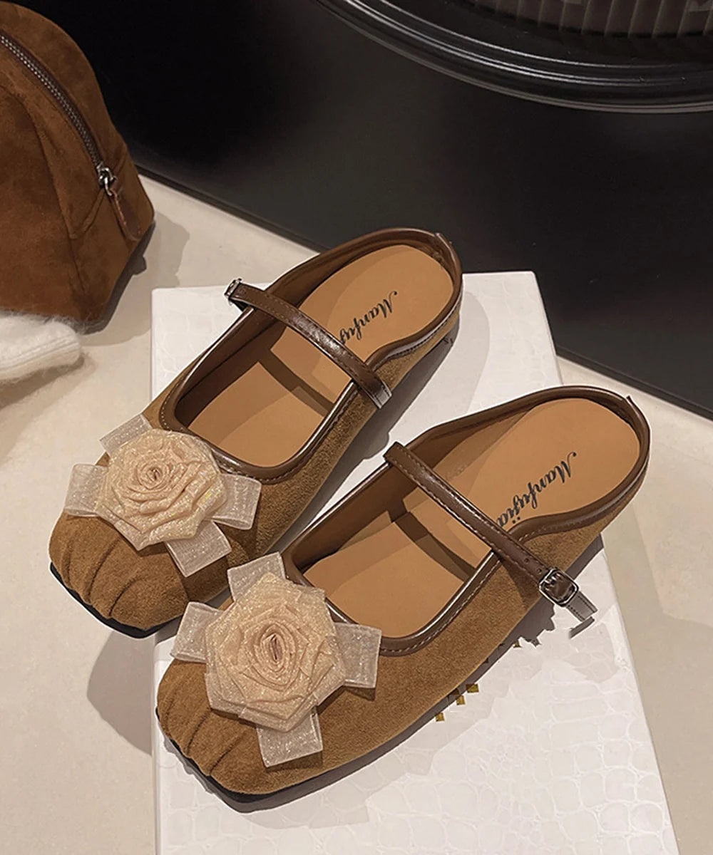 Femmes Ballerines Plates à Boucle Fleurie Style Chic 2