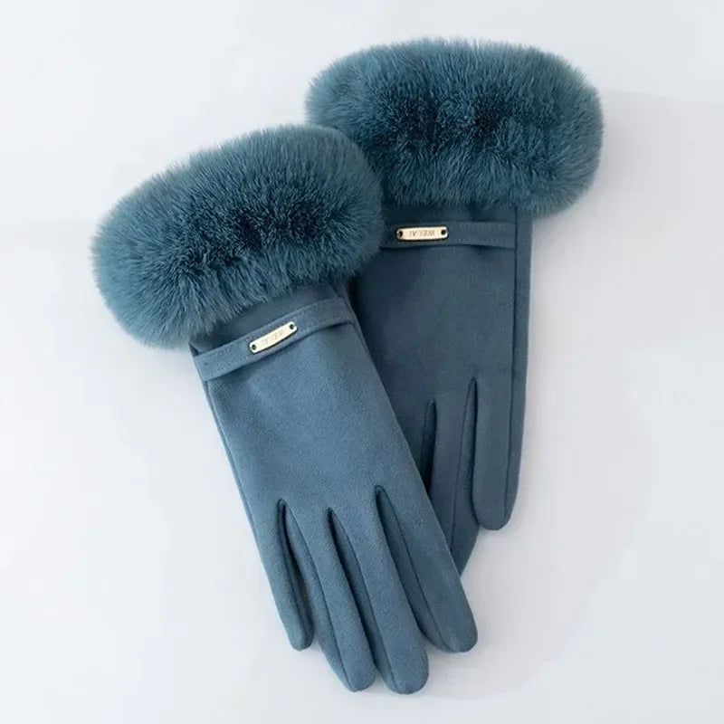 Gants Femme Chic Avec Revers En Fourrure 1