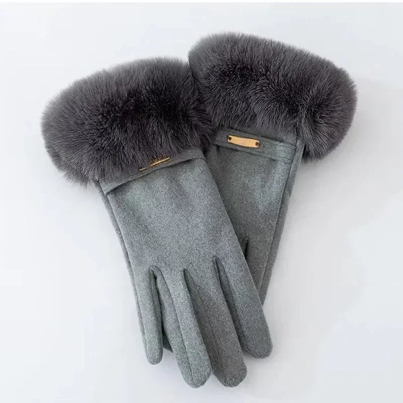 Gants Femme Chic Avec Revers En Fourrure 5