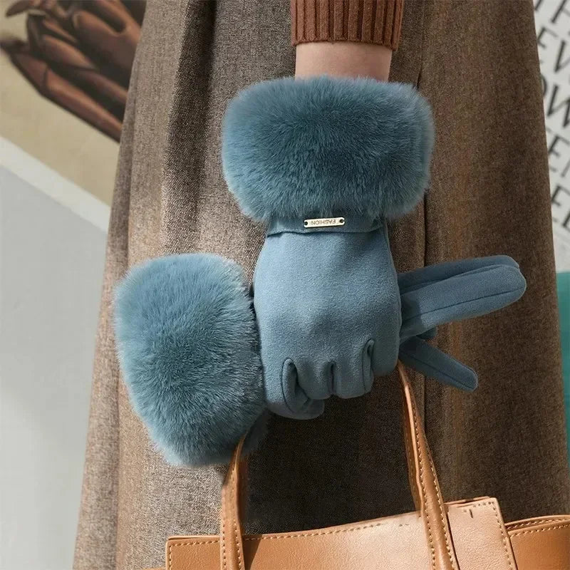 Gants Femme Chic Avec Revers En Fourrure 8