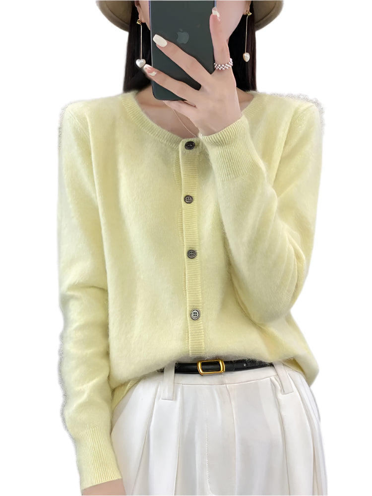 Gilet Femme Classique Col Ronde en Coton