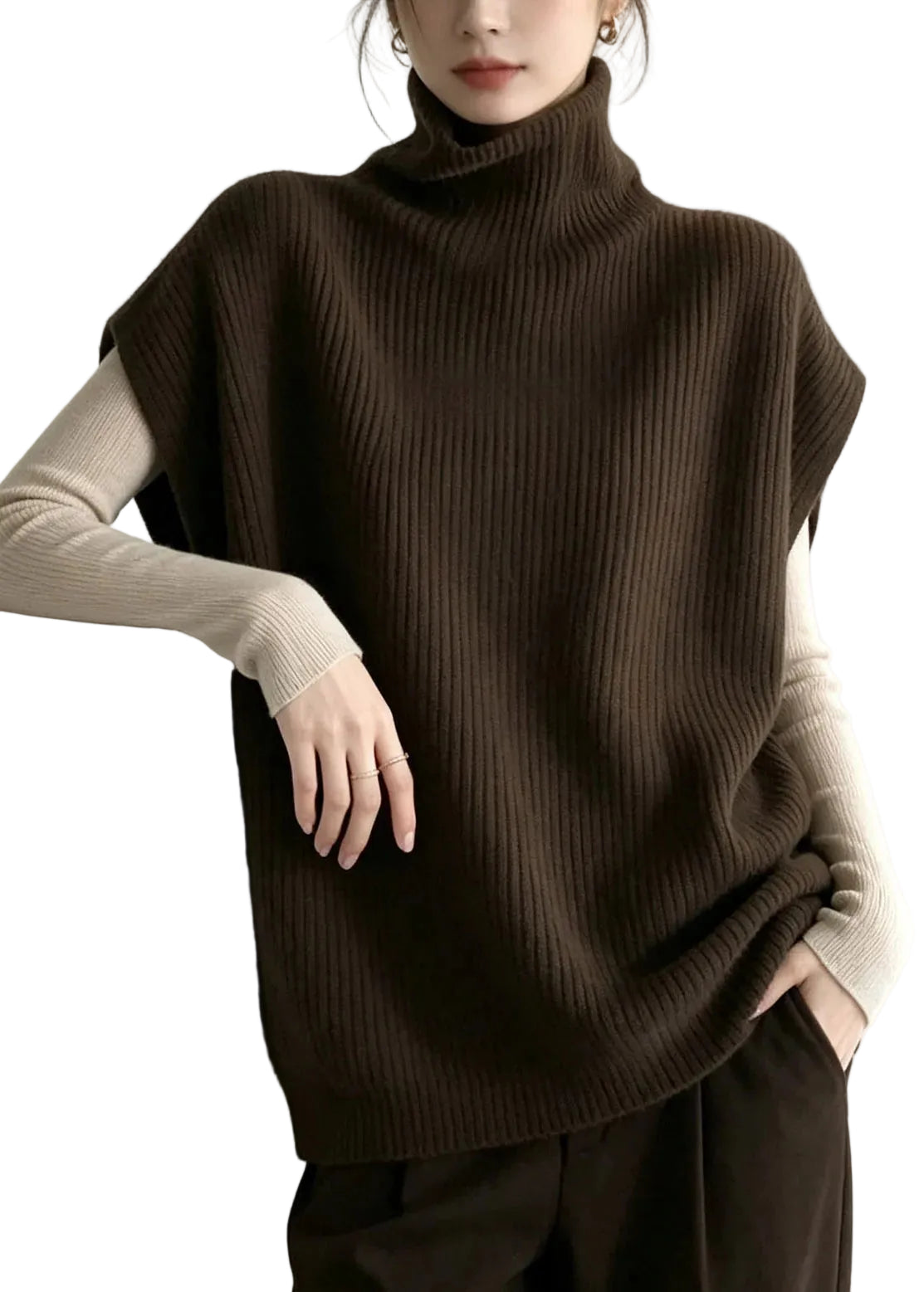 Gilet Femme Patchwork à Manches Courtes Décontracté 0