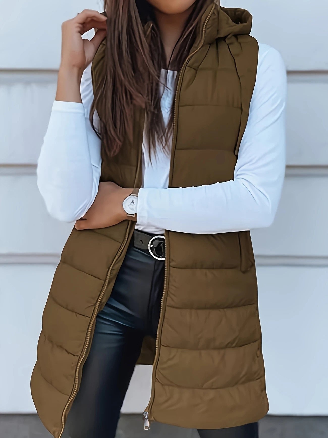 Gilet Long à Capuche pour Femme 4