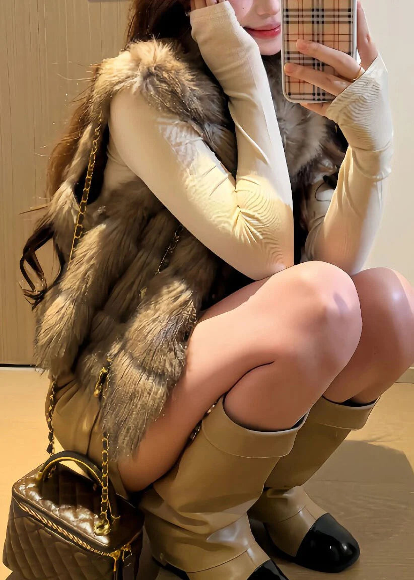 Gilet d'hiver Femme Patchwork à Col Montant Dégradé 2