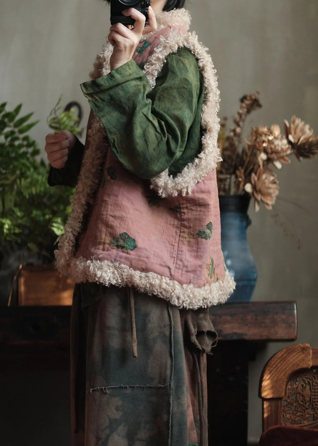 Gilet d'hiver femme style bohème patchwork 4
