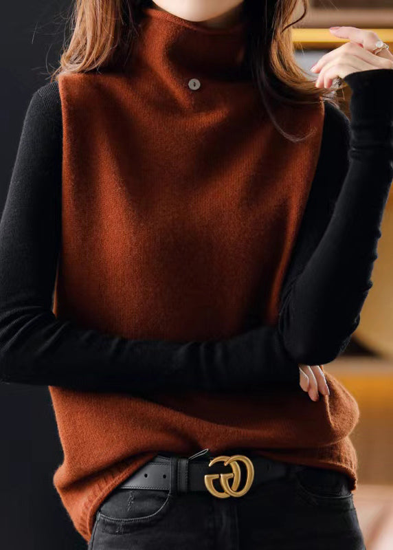 Gilet en Tricot à Col Montant pour Femme 2