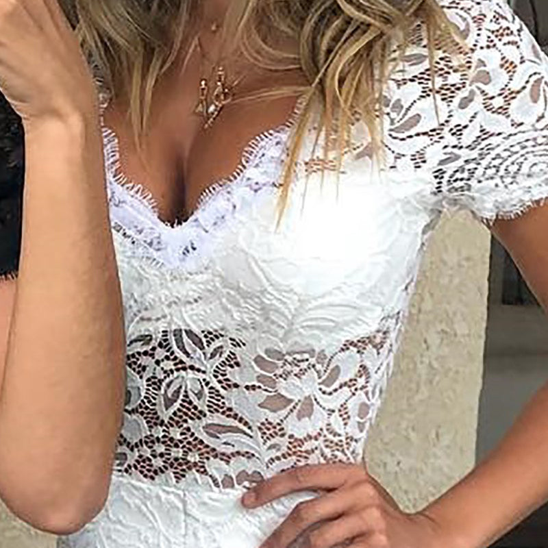 Combinaison Femme Chic Dentelle Spandex Élégante 5