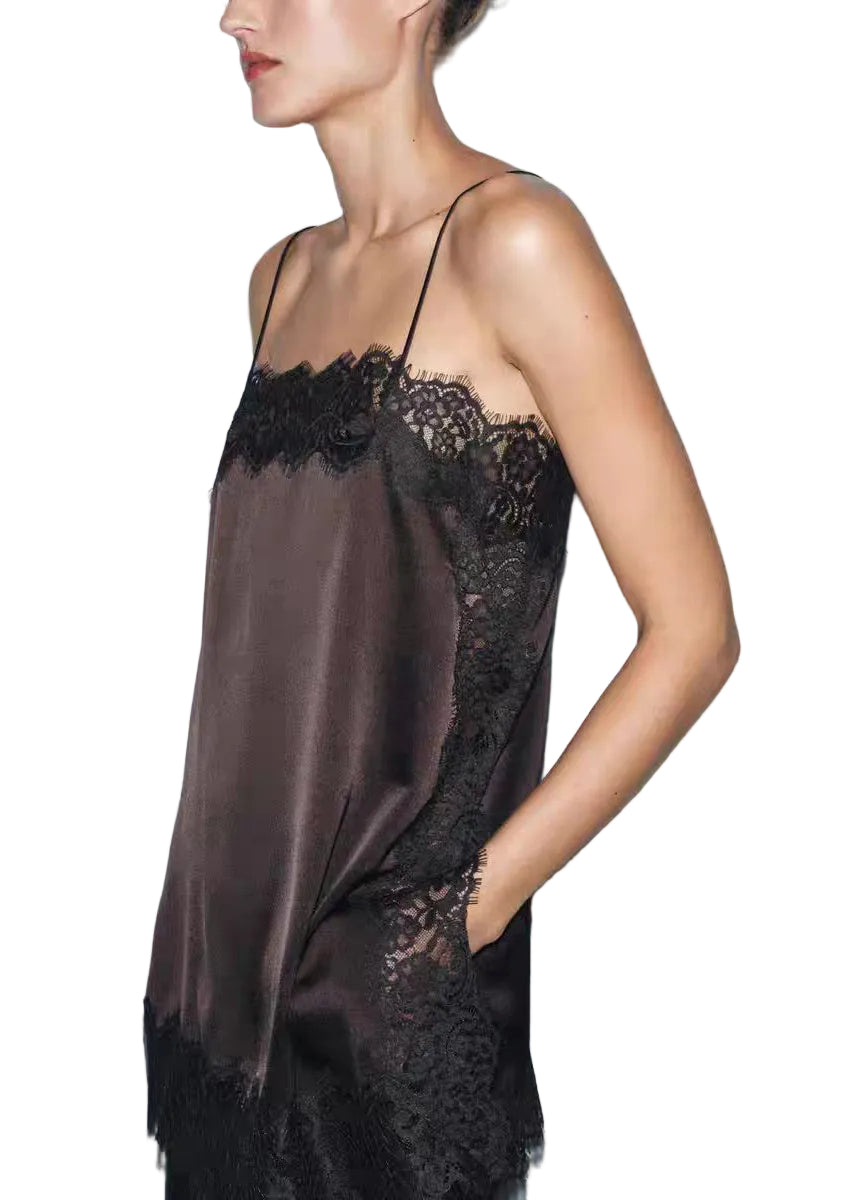Haut Femme Bretelles Spaghetti Style Patchwork Estival 0