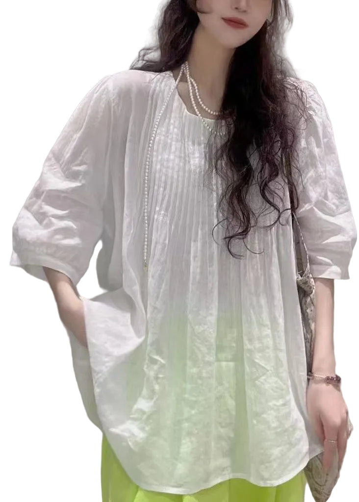 Haut Femme Col Rond Style Décontracté Été 0