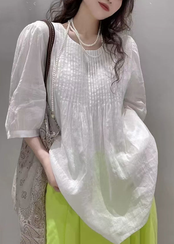 Haut Femme Col Rond Style Décontracté Été 1
