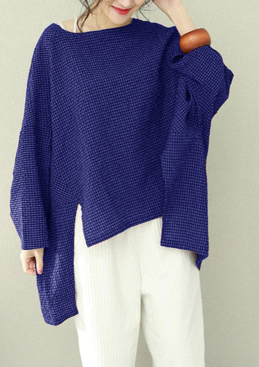 Haut Femme Oversize Asymétrique en Coton Manches Longues 9