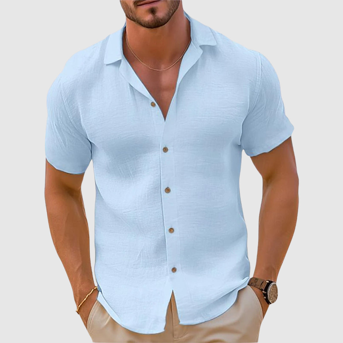 Haut Homme Décontracté Chic Col Classique 3