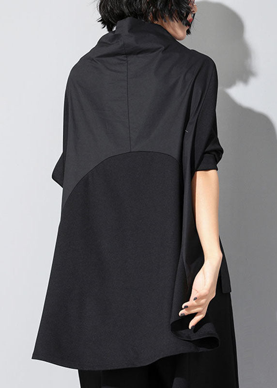 Haut à Col Roulé Femme Patchwork avec Poches 3