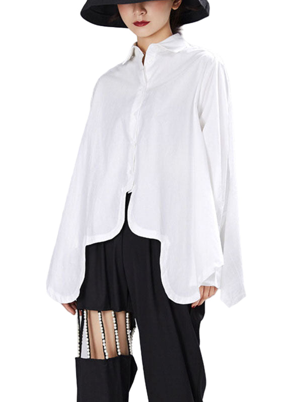 Haut à Manches Longues Ample avec Col Claudine et Design Asymétrique 1