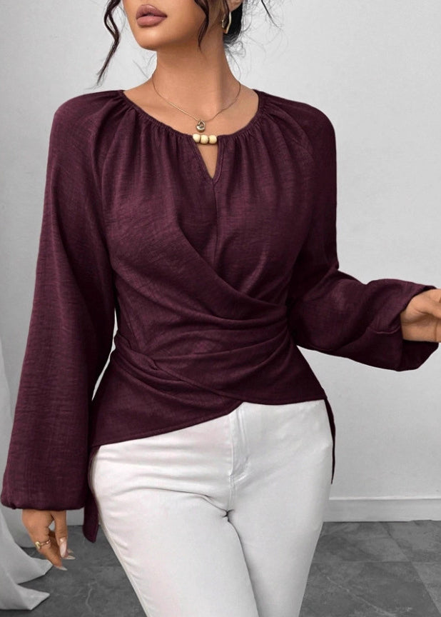 Haut chemisier femme asymétrique automnal 2