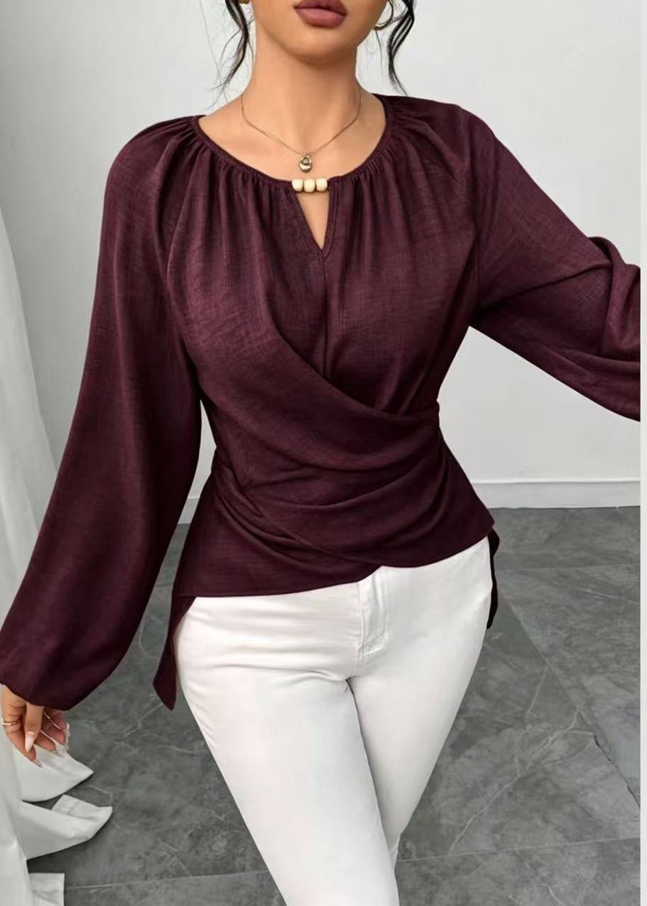 Haut chemisier femme asymétrique automnal 3
