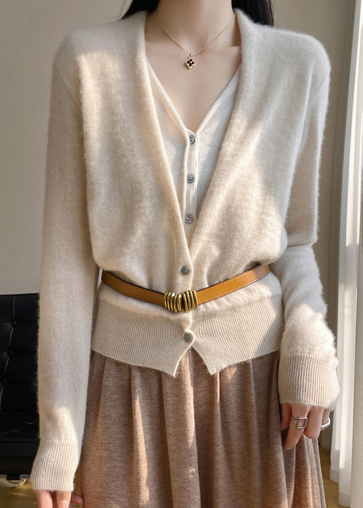 Haut en Tricot à Col V pour Femmes avec Boutons 2