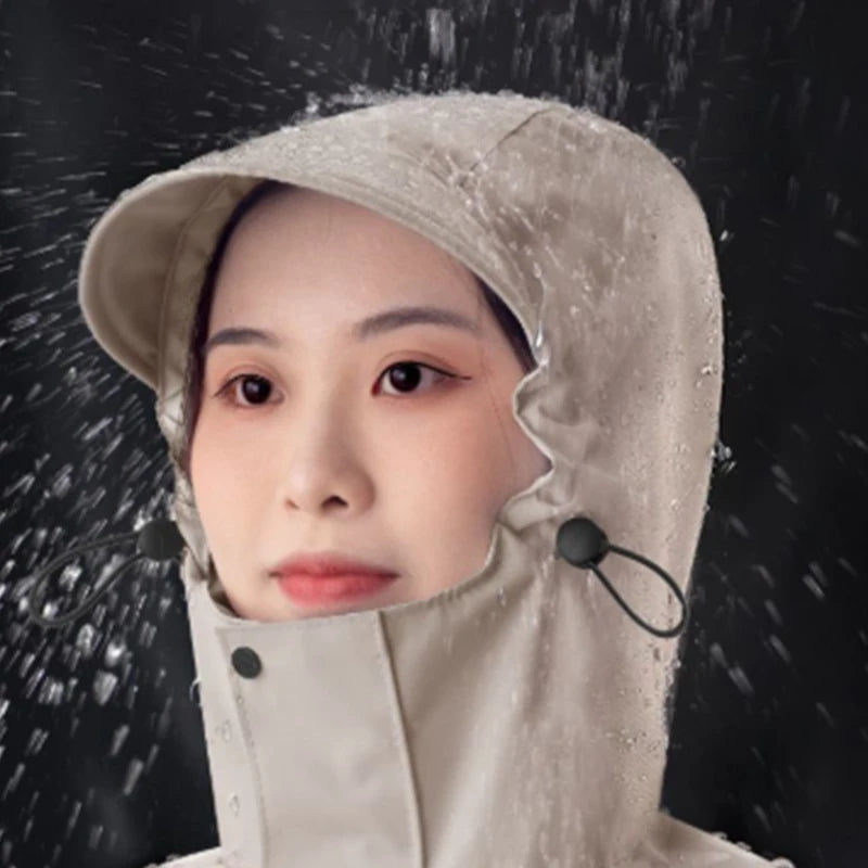 Imperméable Unisexe Long en Oxford avec Capuche 2