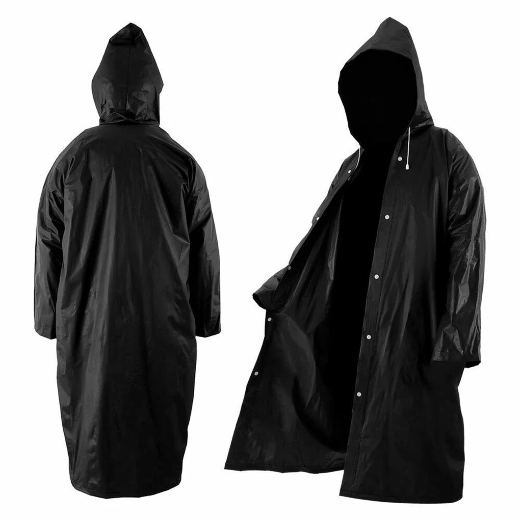 Imperméable Unisexe Poncho EVA Léger avec Capuche et Boutons pour Activités de Plein Air 0