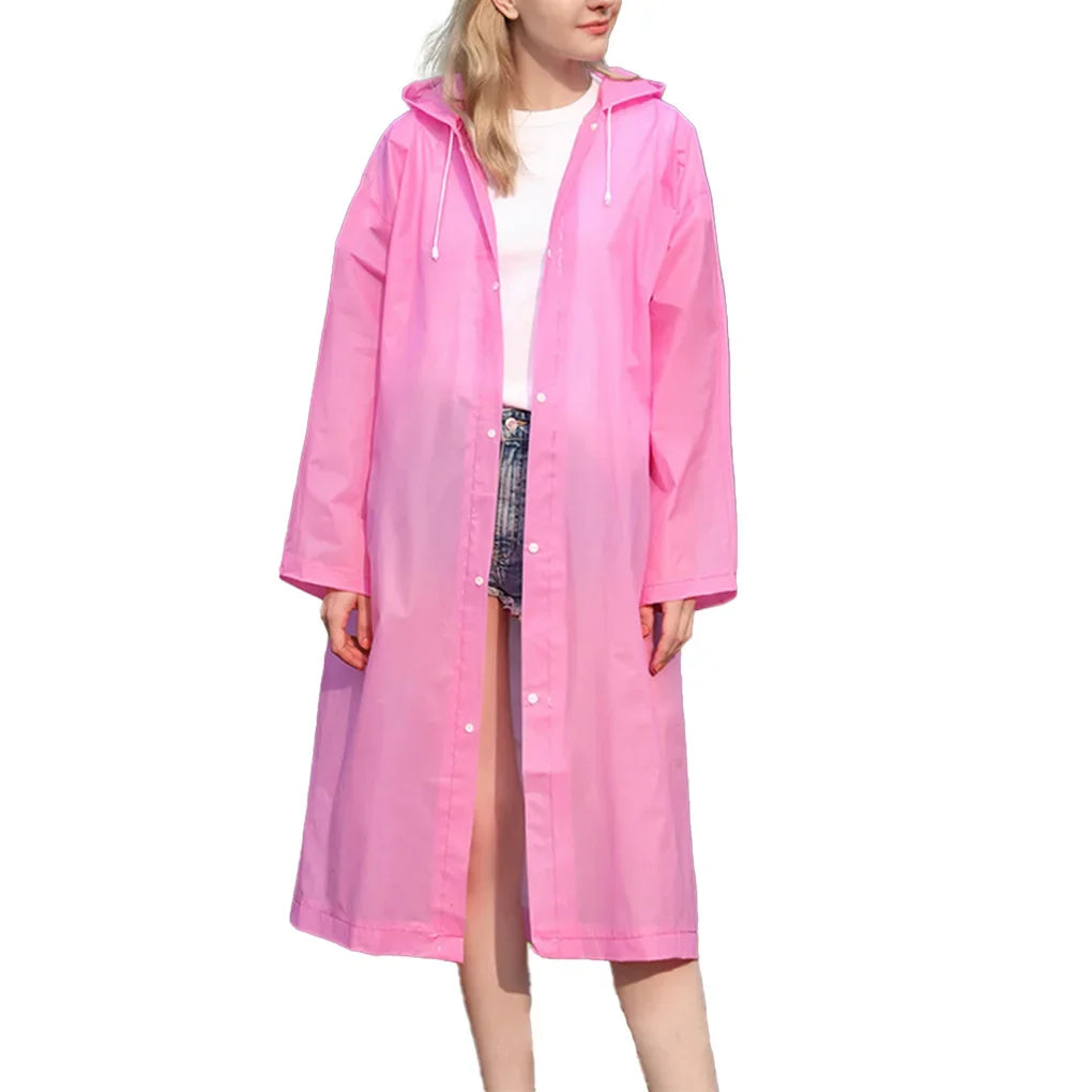 Imperméable Unisexe Poncho EVA Léger avec Capuche et Boutons pour Activités de Plein Air 6