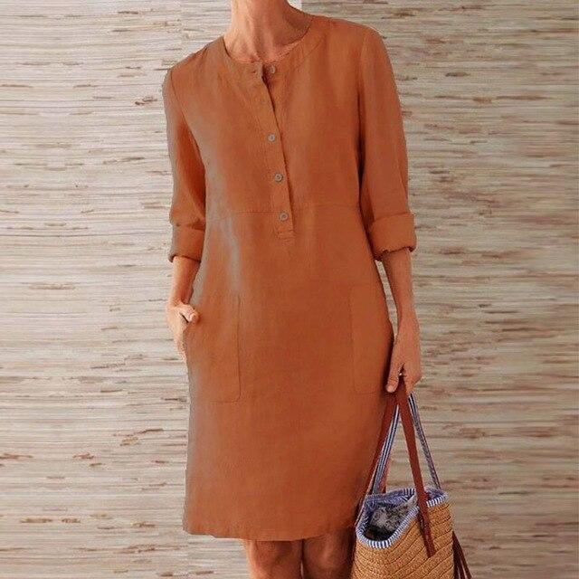 Variant image for Robe Midi d'Été pour Femmes en Coton Élégante-24