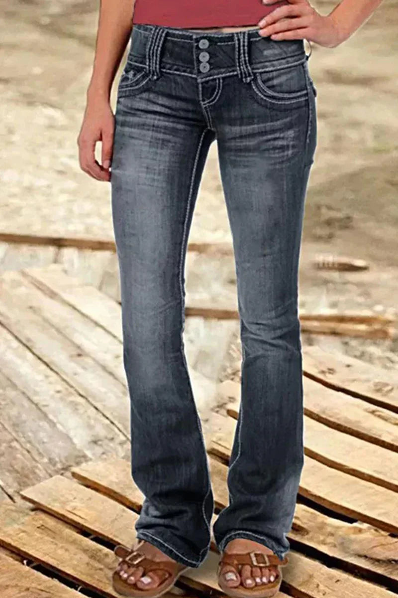Jean Bootcut Femme Taille Haute Déchiré 6