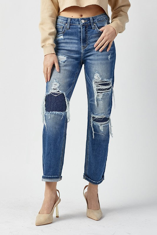 Jeans Droits Taille Haute Femme 1