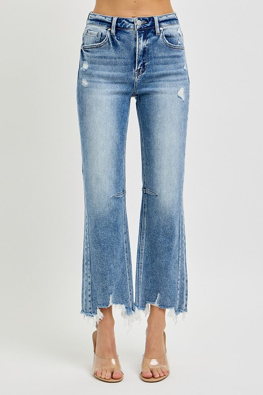 Jeans Femme Taille Haute Droit Effiloché 2