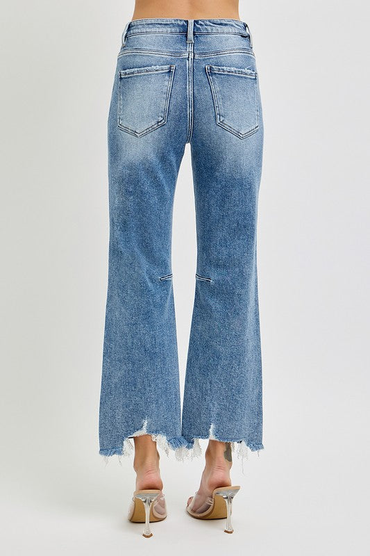 Jeans Femme Taille Haute Droit Effiloché 4