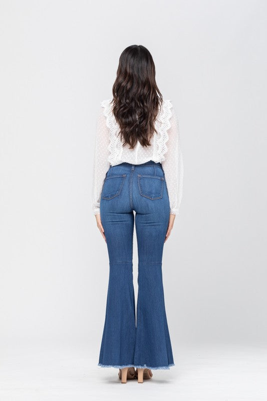 Jeans Femme Taille Haute Évasés Bleu 2