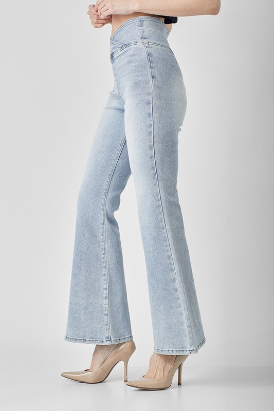 Jeans Femme Taille Haute Évasés Denim Léger 2